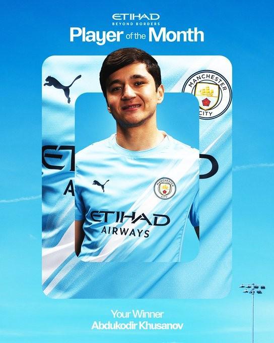 世界杯直播入口合集-官方:乌兹别克斯坦后卫胡桑诺夫当选曼城3月最佳球员